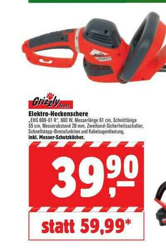 BHG Handelszentren Elektro-heckenschre Grizzly Tools Angebot