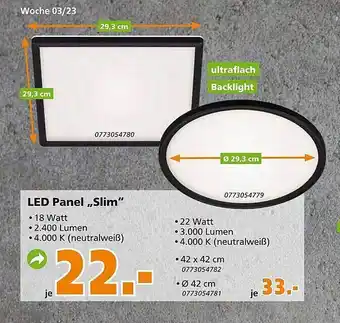 Globus Baumarkt Led panel „slim” Angebot