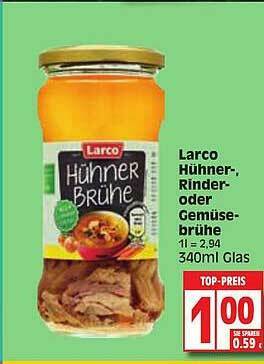 Edeka Larco Hühner Rinder Oder Gemüse Brühe Angebot