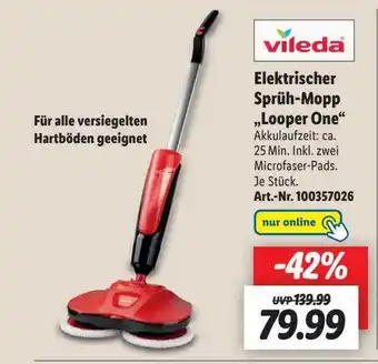 Lidl Vileda elektrischer sprüh-mopp „looper one“ Angebot