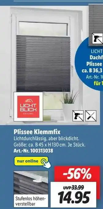 Lidl Licht blick plissee klemmfix Angebot