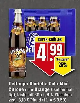 E-Center Oettinger glorietta cola-mix, zitrone oder orange Angebot