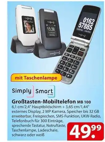 Famila Nord Ost Simply smart großtasten-mobiltelefon mb 100 Angebot