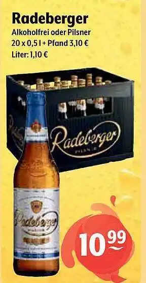 Getränke Hoffmann Radeberger alkoholfrei oder pilsner Angebot