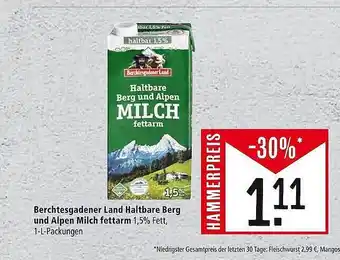 Marktkauf Berchtesgadener land haltbare berg und alpen milch fettarm Angebot