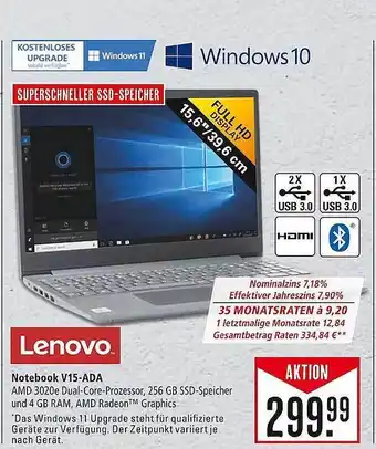 Marktkauf Lenovo notebook v15-ada Angebot