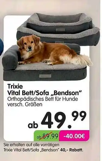 MegaZoo Trixie vital bett-sofa „bendson“ Angebot