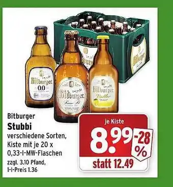 Wasgau Bitburger stubbi Angebot