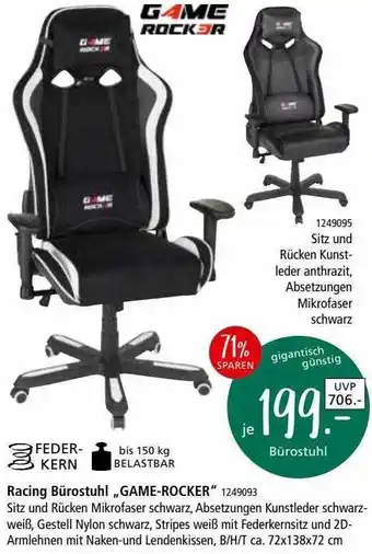 Zurbrüggen Racing bürostuhl „game-rocker” Angebot