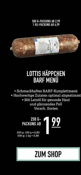 Kölle Zoo Lottis Häppchen Barf Menü Angebot