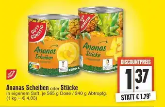 E-Center Gut & günstig ananas scheiben oder stücke Angebot