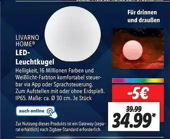 Lidl Livarno home led-leuchtkugel Angebot