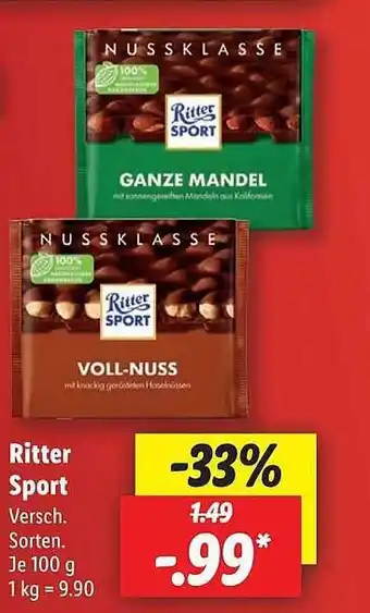 Lidl Ritter sport Angebot