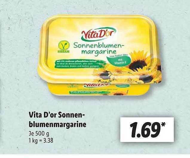 Vita d'or sonnenblumenmargarine Angebot bei Lidl