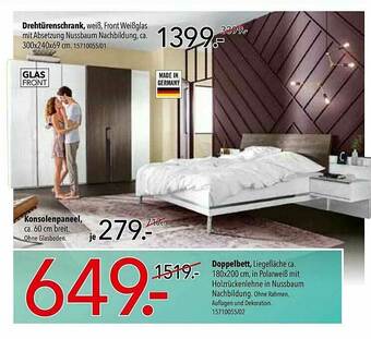 Schaffrath Doppelbett, Konsolenpaneel Oder Drehtürenschrank Angebot