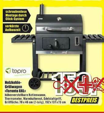 B1 Discount Baumarkt Holzkohle-grillwagen »toronto Xxl« Tepro Angebot