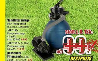 B1 Discount Baumarkt Sandfilteranlage Passender Filtersand Angebot