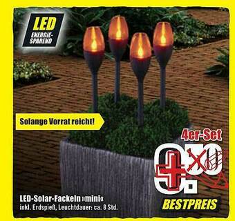 B1 Discount Baumarkt Led-solar-fackeln »mini« Angebot