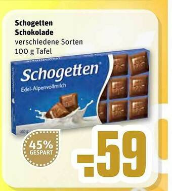 REWE Schogetten Schokolade Angebot