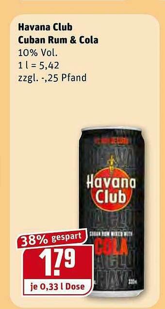 REWE Havana Club Cuban Rum & Cola Angebot