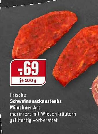 REWE Frische Schweinenackensteaks Münchner Art Angebot