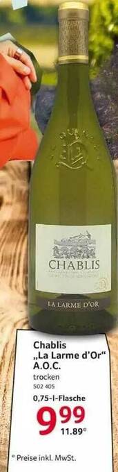 Selgros Chablis „la Larme D'or” Aoc Angebot