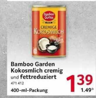 Selgros Bamboo Garden Kokosmilch Cremig Und Fettreduziert Angebot