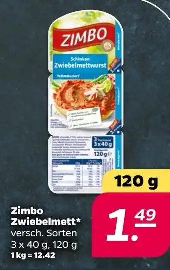 NETTO Zimbo Zwiebelmettwurst 120g Angebot