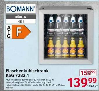 Selgros Flaschenkühlschrank Ksg 7282.1 Bomann Angebot