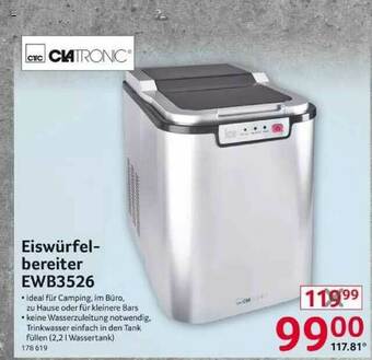 Selgros Eiswürfel-bereiter Ewb3526 Clatronic Angebot