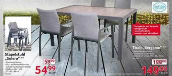 Selgros Stapelstuhl „solero” Tisch „bergamo” Angebot