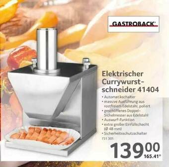 Selgros Elektrischer Currywurst-schneider 41404 Gastroback Angebot