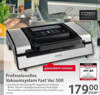 Selgros Professionelles Vakuumsystem Fast Vac 500 Angebot