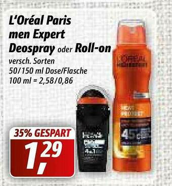 Simmel L'oréal Paris Men Expert Deospray Oder Roll On Angebot