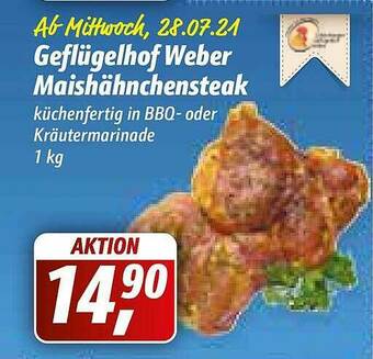 Simmel Geflügelhof Weber Maishähnchensteak Angebot