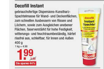 V Baumarkt Decofill Instant Angebot