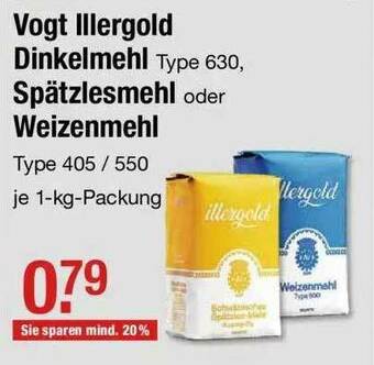 V Markt Vogt Illergold Dinkelmehl, Spätzlesmehl Oder Weizenmehl Angebot