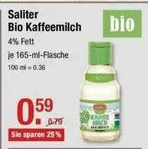 V Markt Saliter Bio Kaffeemilch Angebot