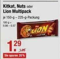 V Markt Kitkat, Nuts Oder Lion Multipack Angebot