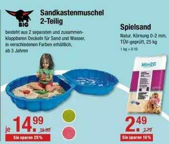 V Markt Big Sandkastenmuschel 2-tlg Oder Spielsand Angebot