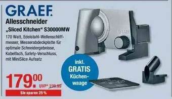 V Markt Graef Allesschneider „sliced Kitchen” S30000mw Angebot