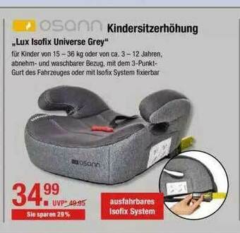 V Markt Osann Kindersitzerhöhnung „lux Isofix Universe Grey” Angebot