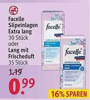 Rossmann Facelle Slipeinlagen Extra Lang Angebot