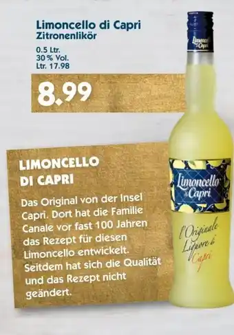 Hol'ab Getränkemarkt Limoncello di Capri Zitronelikör 0,5L Angebot