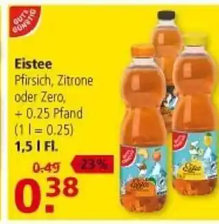 Multi Markt Gut & günstig eistee pfirsich, zitrone oder zero Angebot