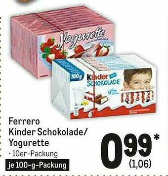 METRO Ferrero Kinder Schokolade Oder Yogurette Angebot