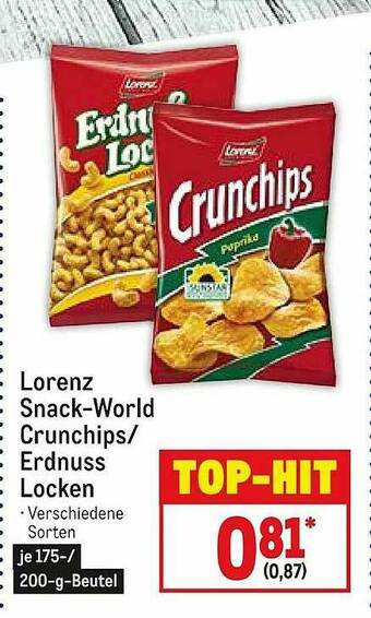 METRO Lorenz Snack-world Crunchips Oder Erdnuss Locken Angebot