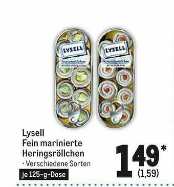 METRO Lysell Fein Marinierte Heringsröllchen Angebot