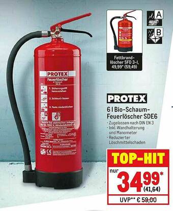 METRO Protex 6l Bio-schaum-feuerlöscher Sde6 Angebot