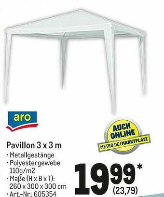 METRO Aro Pavillon 3 X 3 M Angebot